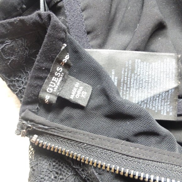 GUESS black floral eyelet pattern bustier top - Picture 7 of 8